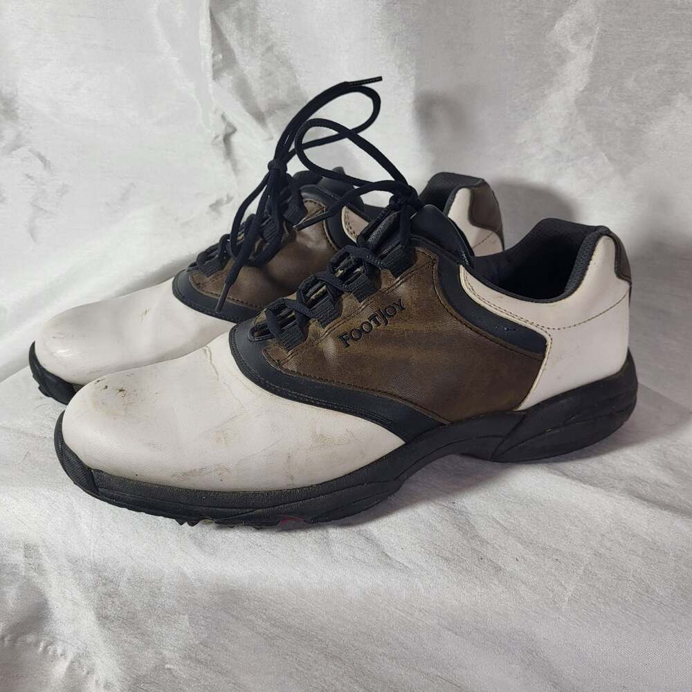 FootJoy GreenJoys White and Brown Saddle Golf Shoes